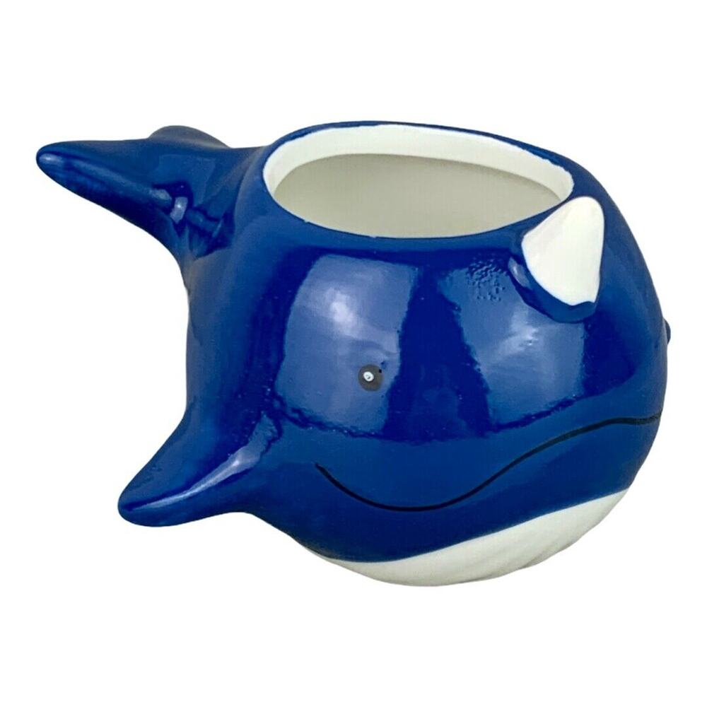 Norris the Narwhal Ceramic Animal Planter Pot for Succulents or Small Plants